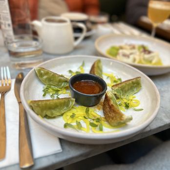 Mildreds - Spinach gyoza - Vegan Near Me - London, XGL Mildreds - Spinach gyoza - Vegan Near Me - London, XGL
