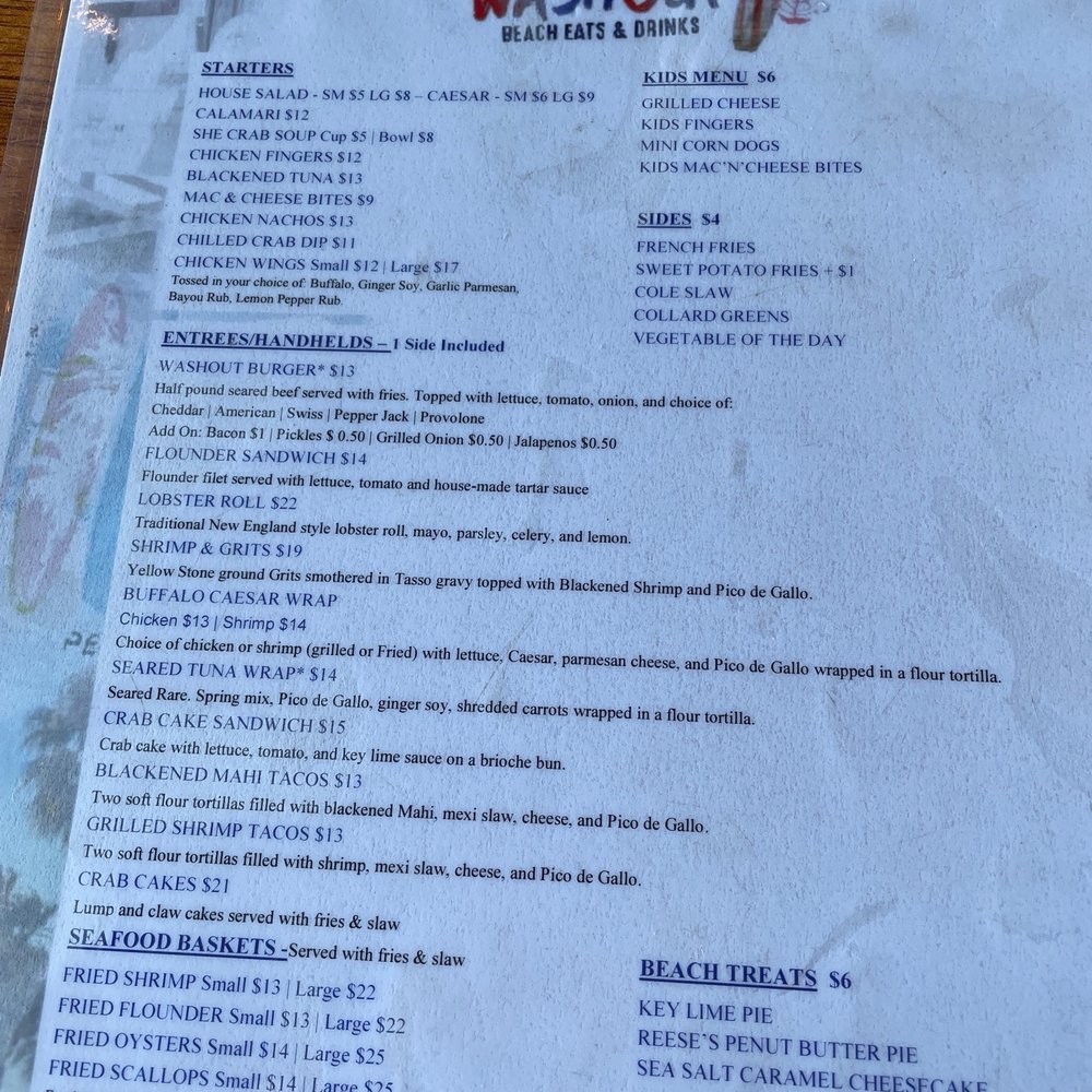 The Washout - Menu - American Near Me - Folly Beach, South Carolina The Washout - Menu - American Near Me - Folly Beach, South Carolina