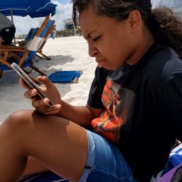 Sitting on the beach minus an Sitting on the beach minus an