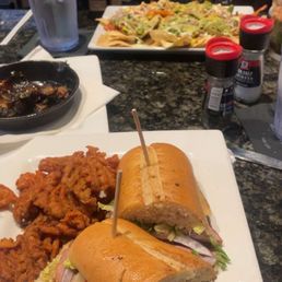 Fajitas and The Godfather with sweet potato fries. Fajitas and The Godfather with sweet potato fries.