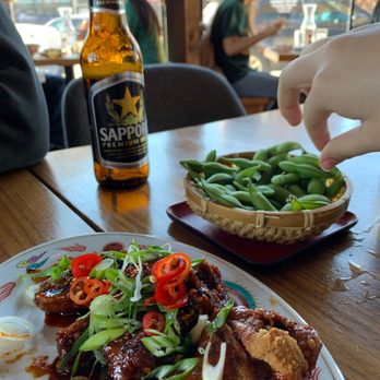 Ramen Wasabi - The wings! And edamame - Ramen Near Me - Chicago, Illinois