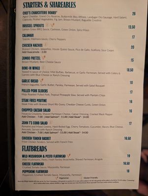 Menu photo 1 John T's Lounge Lake Buena Vista, FL