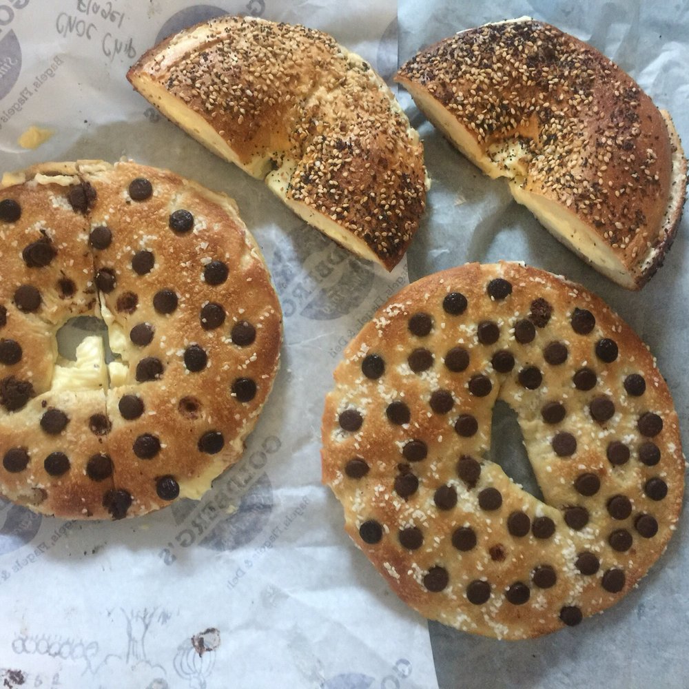 Black Sheep Bagels - Chocolate chip with salt flagels and everything flagel! Yum yum!! - Bagels Near Me - Jamesport, New York