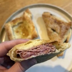 Koninkrijk Koffiehuis - Hamm and Gouda calzone - so good heated up for 30-45 seconds in the microwave!