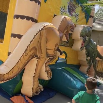 Tiny Tanks Jumpers - Front 3D Dino jumper - Party Equipment Rentals Near Me - Manteca, California
