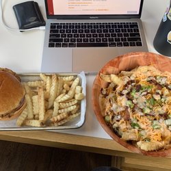 Poindexter - Disco fries and chicken sandwich