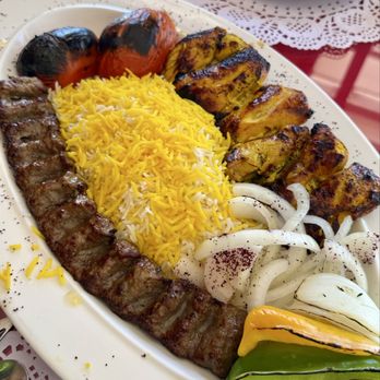 Persian Kabobs - Combo Koobideh and Chicken Thigh - Persian/Iranian Near Me - Cupertino, California Persian Kabobs - Combo Koobideh and Chicken Thigh - Persian/Iranian Near Me - Cupertino, California