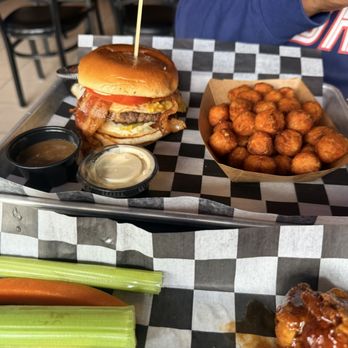 Over The Top Burger Bar - Sweet Potato Tots and unoriginal burger - Burgers Near Me - Buford, Georgia Over The Top Burger Bar - Sweet Potato Tots and unoriginal burger - Burgers Near Me - Buford, Georgia