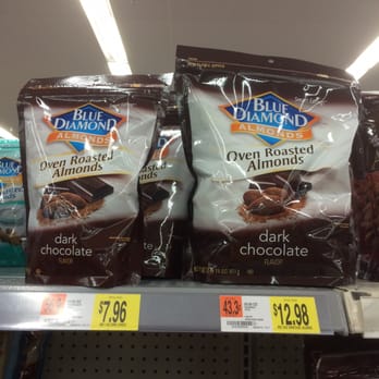 Walmart - Walmart is one of the few places that stock these addictive, nutritious oven-roasted Blue Diamond Almonds with dark chocolate - Department Stores Near Me - Pleasanton, California Walmart - Walmart is one of the few places that stock these addictive, nutritious oven-roasted Blue Diamond Almonds with dark chocolate - Department Stores Near Me - Pleasanton, California