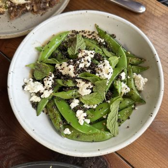 Manuela - Blistered Snap Peas, Black Quinoa, Sesame Date Butter, Feta - New American Near Me - Los Angeles, California