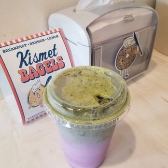 Kismet Bagels Luncheonette - Penn Valley - Blueberry matcha latte - Bagels Near Me - Penn Valley, Pennsylvania
