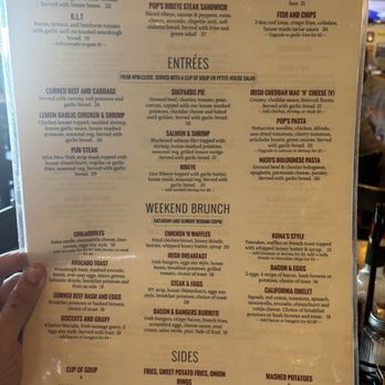 Pop's Public House - Back of menu - New American Near Me - Gilroy, California Pop's Public House - Back of menu - New American Near Me - Gilroy, California