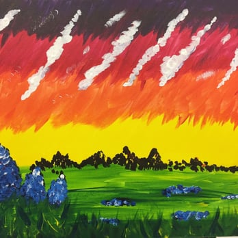 Painting with a Twist - Texas Bluebonnet sunset - Art Classes Near Me - Arlington, Texas Painting with a Twist - Texas Bluebonnet sunset - Art Classes Near Me - Arlington, Texas