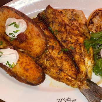 The Grill - CAJUN BRANZINO / 32 oz and TWICE-BAKED POTATO
bacon lardons / sour cream - American Near Me - Washington, DC, District of Columbia The Grill - CAJUN BRANZINO / 32 oz and TWICE-BAKED POTATO
bacon lardons / sour cream - American Near Me - Washington, DC, District of Columbia