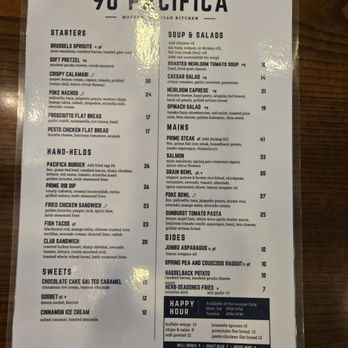 90 Pacifica - Menu (as of 8/9/26) - New American Near Me - Irvine, California