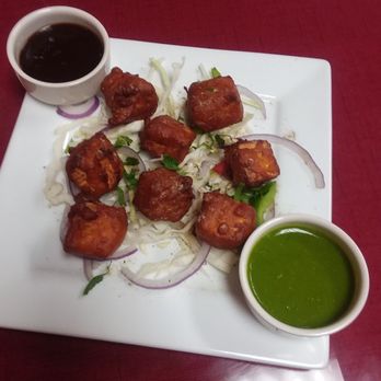 Durbar Nepali and Indian Cuisine - Paneer Pakora Appetizer With Tamarind And Green Chutney. (~$9) - Indian Near Me - Reynoldsburg, Ohio Durbar Nepali and Indian Cuisine - Paneer Pakora Appetizer With Tamarind And Green Chutney. (~$9) - Indian Near Me - Reynoldsburg, Ohio