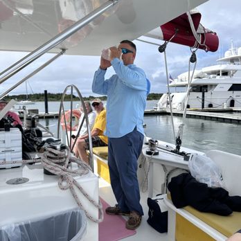 Lookout Cruises - Captain Robert blowing the conch shell to officially kick-off our cruise - Boat Tours Near Me - Beaufort, North Carolina