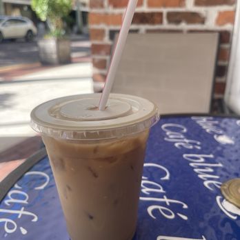 Cafe Blue - Iced Caramel Latte with Oat Milk - Coffee & Tea Near Me - Fort Myers, Florida