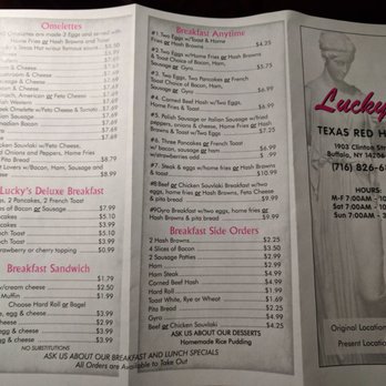 Luckys Texas Red Hots - Menu 3 - Burgers Near Me - Buffalo, New York