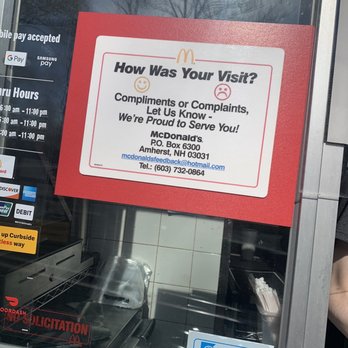 McDonald's - On 2 visits I've had 2 staff members not say HI back to me when I've said HI to them. Not very friendly worker's here. - Burgers Near Me - Greenland, New Hampshire