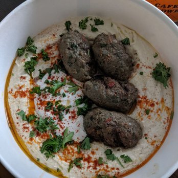 Cafe Landwer - Kebab hummus bowl - Breakfast & Brunch Near Me - Boston, Massachusetts