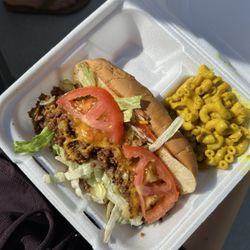 Chopped cheese and Mac and cheese