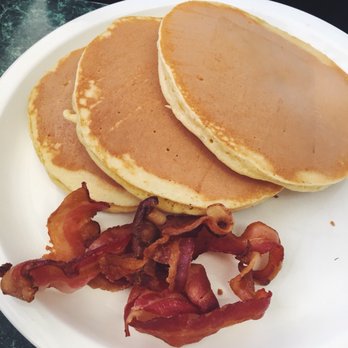 Brighton Cafe - pancakes + bacon (part of larger order) - Breakfast & Brunch Near Me - Brighton, Massachusetts