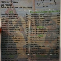 Kamara's African Restaurant - Menu as of 2/19/22 - soups and chowder, menu - African Near Me - Rochester, New York