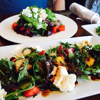 La Bicyclette - The roasted beet salad In the rear and my fav panzanella with burrata cheese in the foreground. All so good! - French Near Me - Carmel, California