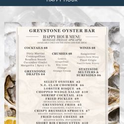 Greystone Oyster Bar - A another spot that says happy hour 4-6pm