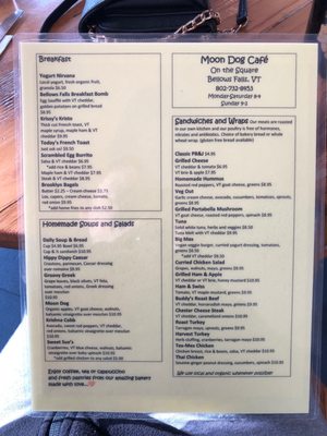 Menu photo 4 Moon Dog Cafe Bellows Falls, VT