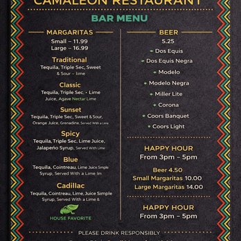 The Camaleon - Bar Menu - American Near Me - Holbrook, Arizona The Camaleon - Bar Menu - American Near Me - Holbrook, Arizona