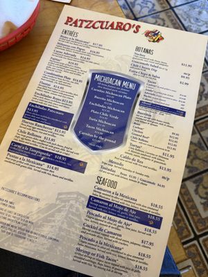 Menu photo 1 Patzcuaro's Denver, CO
