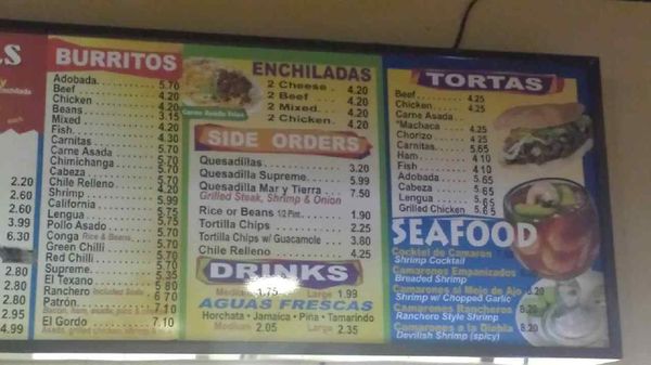 Menu photo 4 Polibertos Taco Shop Glendale, AZ