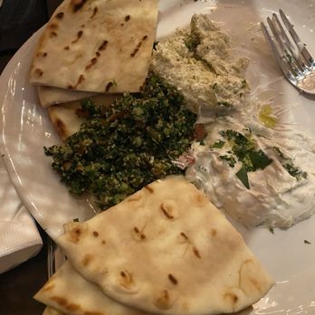 Olive Pit Grill -  Brea - Half eaten 3 dip plate - Greek Near Me - Brea, California