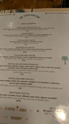 Menu photo 3 La Habanera Montreal, QC Menu photo 3 La Habanera Montreal, QC