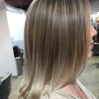 A La Mode Hair Studio - There was still a little blond leftover from past bleaching on the bottom and she did a great job of blending it! - Hair Salons Near Me - Glendale, California A La Mode Hair Studio - There was still a little blond leftover from past bleaching on the bottom and she did a great job of blending it! - Hair Salons Near Me - Glendale, California