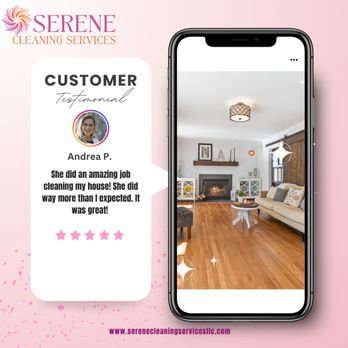 Serene Cleaning Services - Here's what our happy clients are saying about their experience with our cleaning services! See their positive feedbacks - Home Cleaning Near Me Serene Cleaning Services - Here's what our happy clients are saying about their experience with our cleaning services! See their positive feedbacks - Home Cleaning Near Me