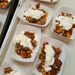 Photo of Martin de Porres House of Hospitality - San Francisco, CA, US. Freshly baked apple crumb with hand made whipped cream