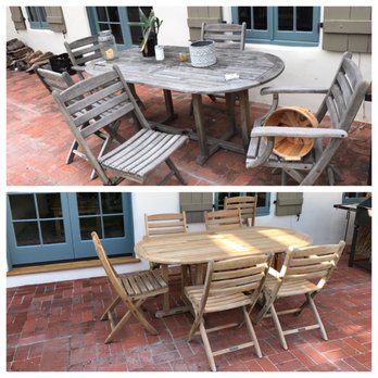 The Clear Choice - Have your teak cleaned and skip the conditioning if you like this look. - Window Washing Near Me - Santa Barbara, California The Clear Choice - Have your teak cleaned and skip the conditioning if you like this look. - Window Washing Near Me - Santa Barbara, California