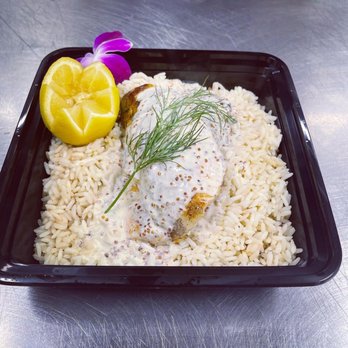 Sforza And Carmella’s Catering - Seared Salmon with lemon dill Dijon cream sauce - Food Trucks Near Me - Girard, Ohio Sforza And Carmella’s Catering - Seared Salmon with lemon dill Dijon cream sauce - Food Trucks Near Me - Girard, Ohio
