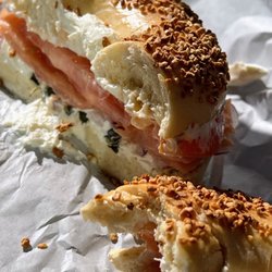 East Coast Bagel - Lox, Cream Cheese, and Garlic Bagel