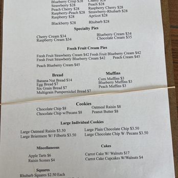 Briermere Farms - Menu Specials Aug 2023 - Bakeries Near Me - Riverhead, New York
