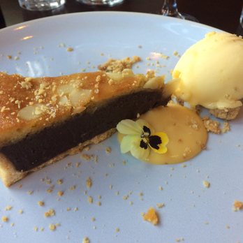 Cyprus Avenue - Chocolate cherry Bakewell tart with passion fruit sorbet - Modern European Near Me - Belfast, BFS