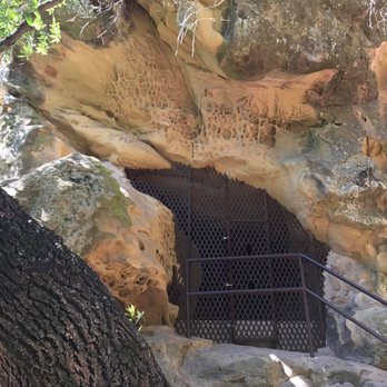 Chumash Painted Cave State Historic Park - Gate present to prevent people from destroying history - Landmarks & Historical Buildings Near Me - Santa Barbara, California