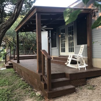 Terra Firma Decking & Flooring - Joseph and his workers helped me develop this stair and railing solution when I was having difficulty visualizing exactly what I wanted. - Flooring Near Me - Lockhart, Texas Terra Firma Decking & Flooring - Joseph and his workers helped me develop this stair and railing solution when I was having difficulty visualizing exactly what I wanted. - Flooring Near Me - Lockhart, Texas