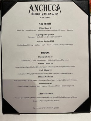 Menu photo 4 Restaurant Anchuca Vicksburg, MS