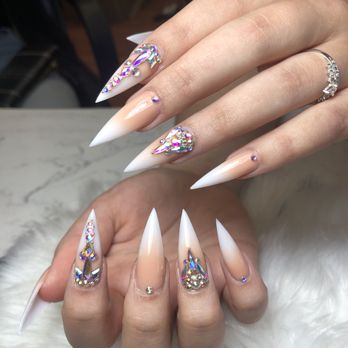 Lotus Nails Spa - Stiletto acrylics with neutral ombré dip powder - Nail Salons Near Me - Renton, Washington Lotus Nails Spa - Stiletto acrylics with neutral ombré dip powder - Nail Salons Near Me - Renton, Washington