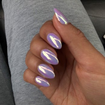 Jasmine Spa Nails - A light purple gel color w unicorn chrome done by Caitlin - Nail Salons Near Me - Pasadena, California Jasmine Spa Nails - A light purple gel color w unicorn chrome done by Caitlin - Nail Salons Near Me - Pasadena, California