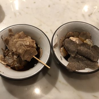 Kochi - Truffle chicken. White truffle supplement on the left, black truffle supplement on the right - Korean Near Me - New York, New York Kochi - Truffle chicken. White truffle supplement on the left, black truffle supplement on the right - Korean Near Me - New York, New York